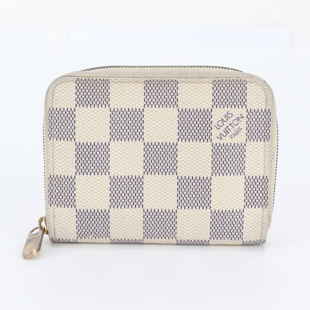 Louis Vuitton Damier Azur Zippy Coin Purse N63069 Leather Wallet/Coin Case, f...
